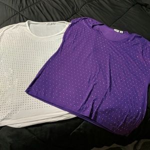 Lot of 2 BEAUTIFUL plus tshirts studded detail